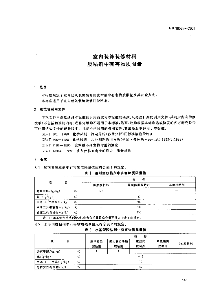 GB 18583-2001 标准预览