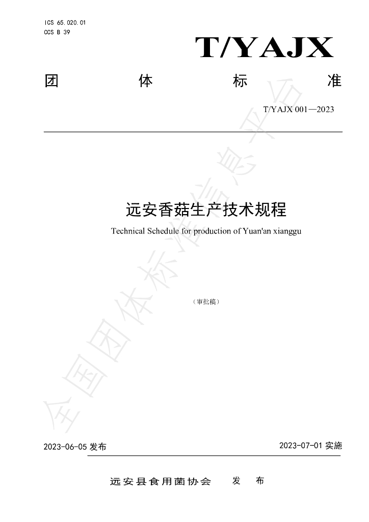 T/YAJX 001-2023 标准预览