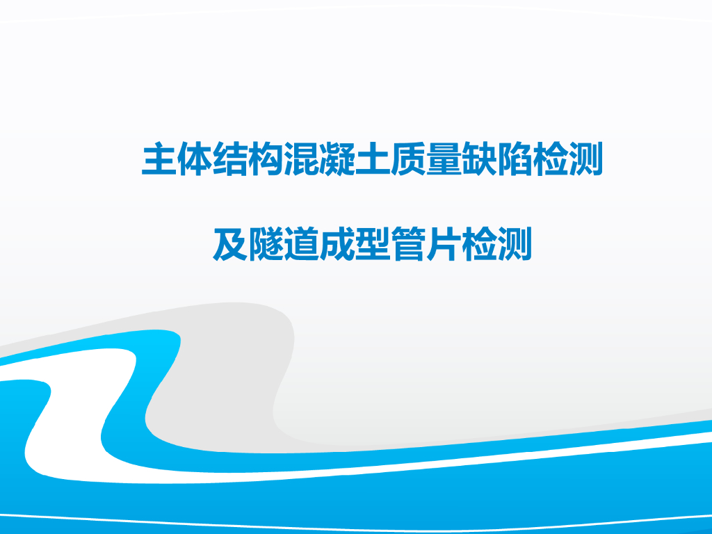 主体结构混凝土质量缺陷及隧道成型管片检测