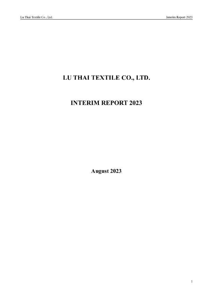 000726-鲁泰Ｂ：2023年半年度报告(英文版)