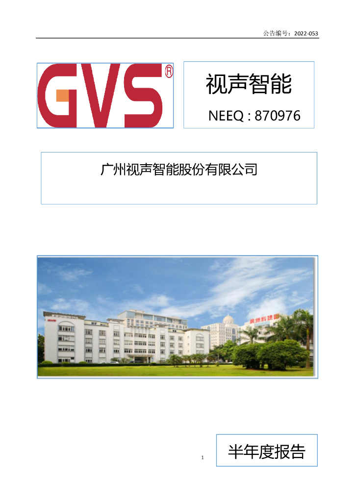 870976-视声智能：2022年半年度报告(更正后)