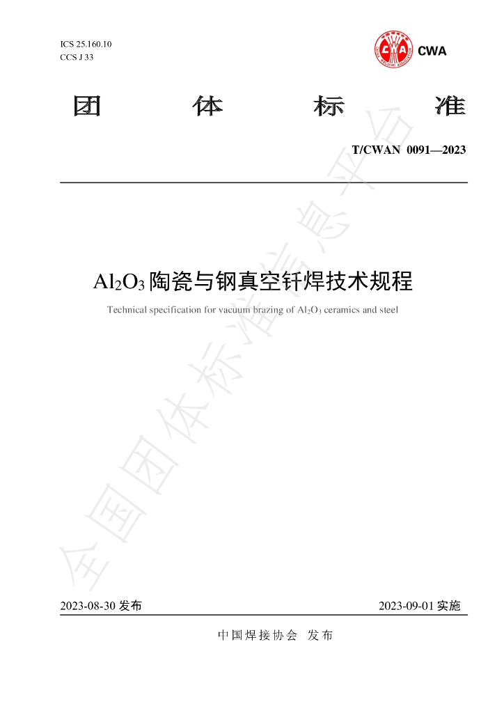 T/CWAN 0091-2023 标准预览