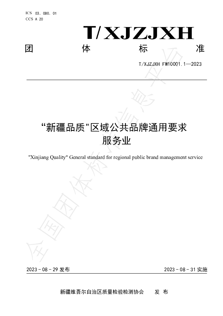 T/XJZJXH FW10001.1-2023 标准预览
