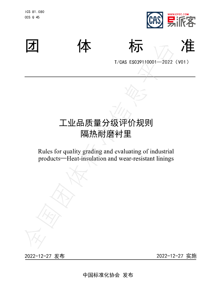 T/CAS ES039110001-2022 标准预览