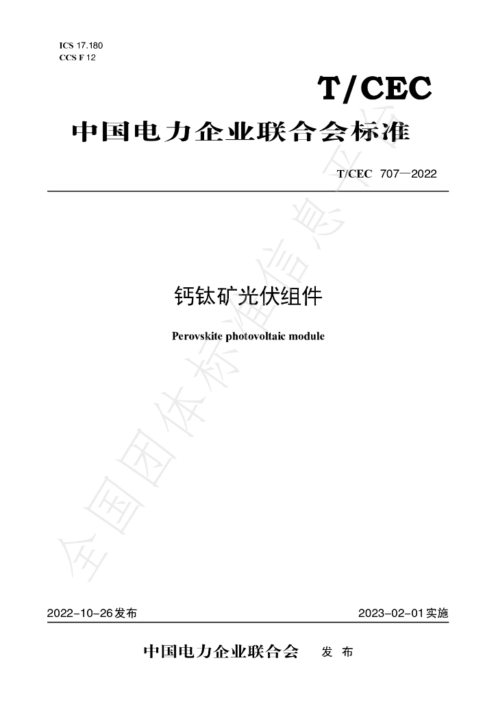 T/CEC 707-2022 标准预览