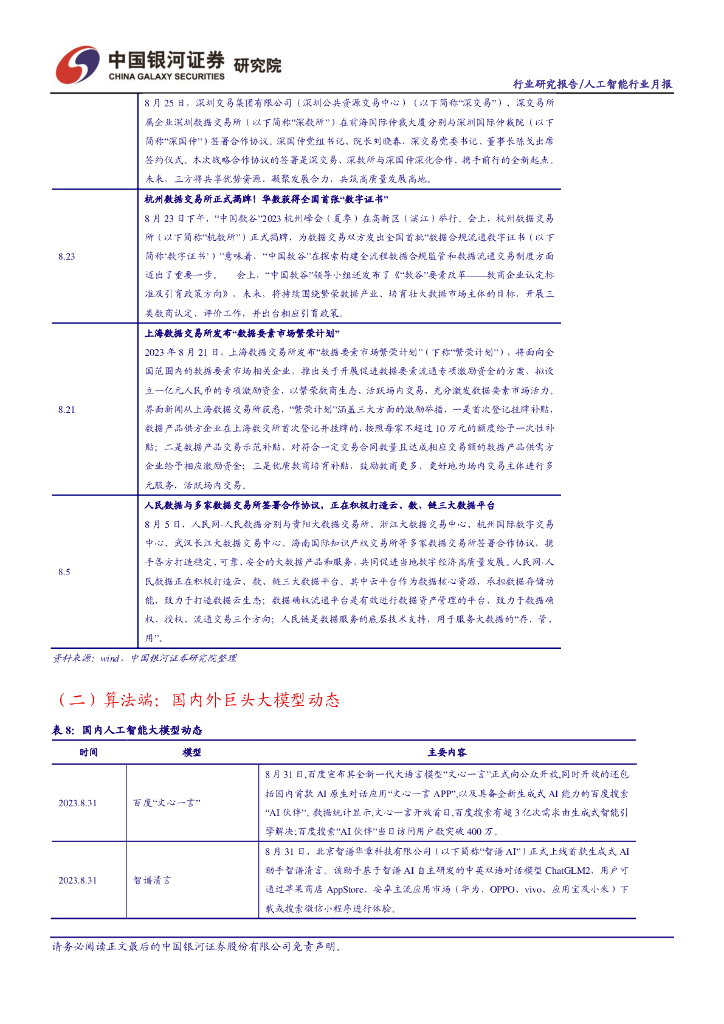 中国银河：8月人工智能行业月报：英伟达业绩超预期，首批11家大模型获批开放_第8页