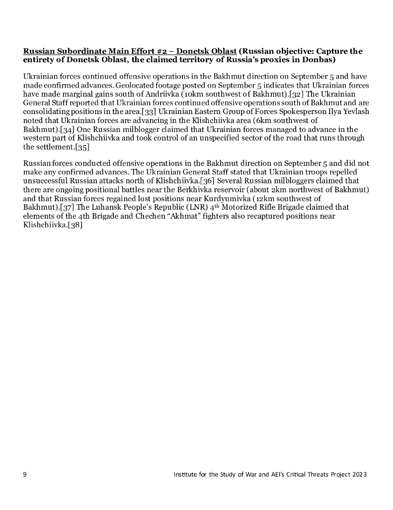 美国战争研究所（ISW）：俄罗斯进攻战役评估，2023年9月5日（英文版）_第9页