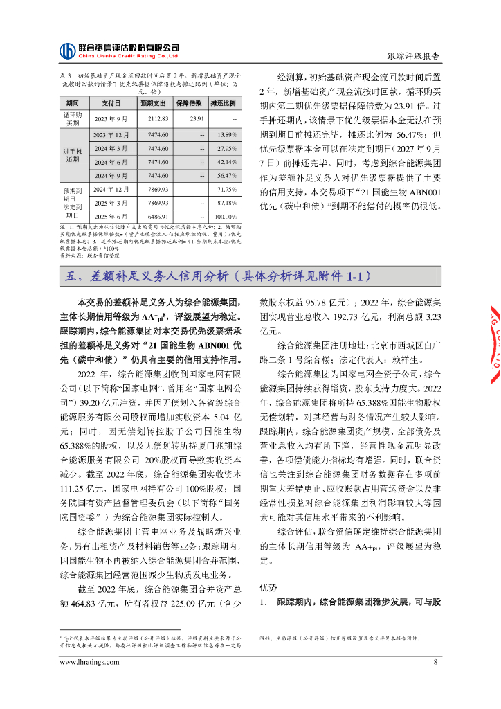 联合资信：国能生物发电集团有限公司2021年度第一期绿色资产支持票据(碳中和债)2023年跟踪评级报告_第9页