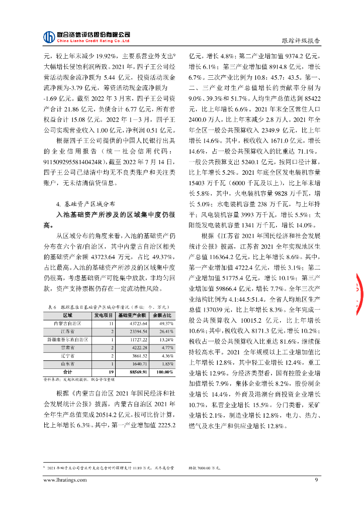 联合资信：中国三峡新能源(集团)股份有限公司2021年度第二期绿色资产支持票据(碳中和债)2022年跟踪评级报告_第10页