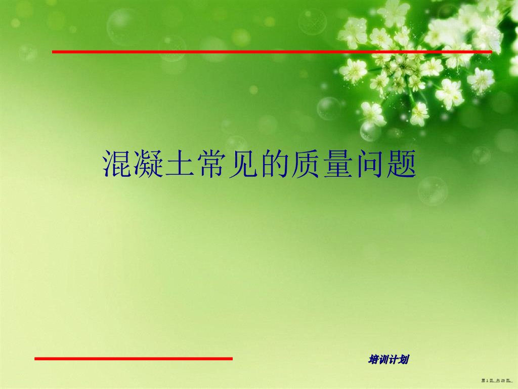 建筑混凝土常见的质量问题培训讲义