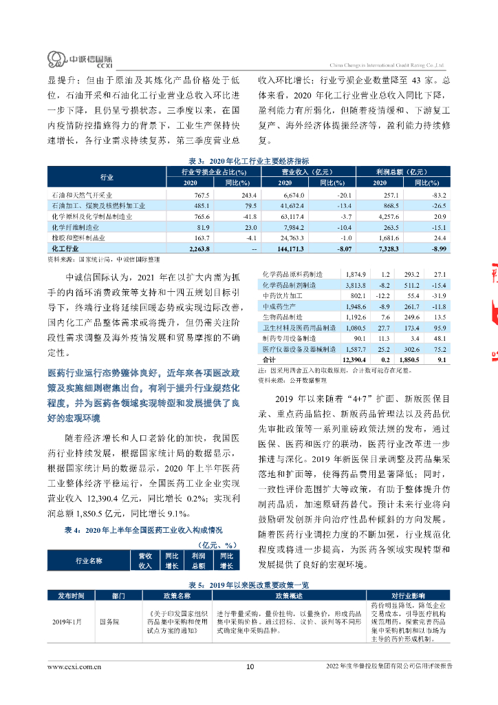 中诚信：华鲁控股集团有限公司主体信用评级报告及跟踪评级安排_第10页