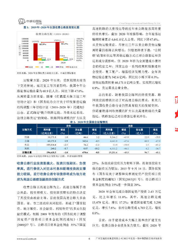 中诚信：广州交通投资集团有限公司2022年度第一期中期票据信用评级报告_第6页