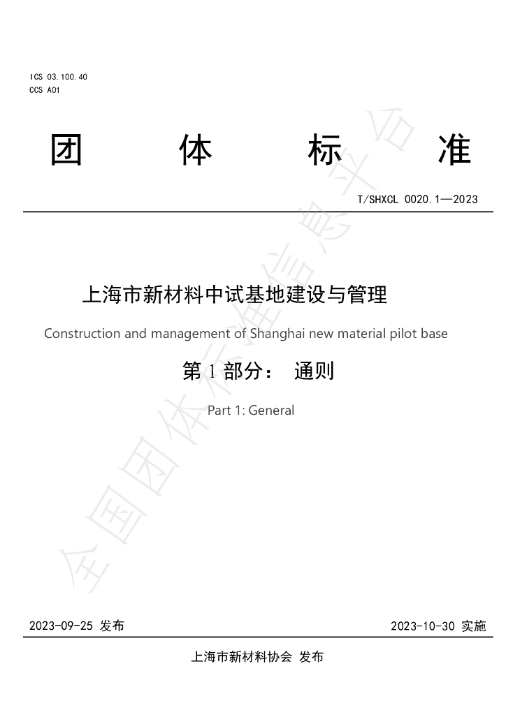 T/SHXCL 0020.1-2023 标准预览