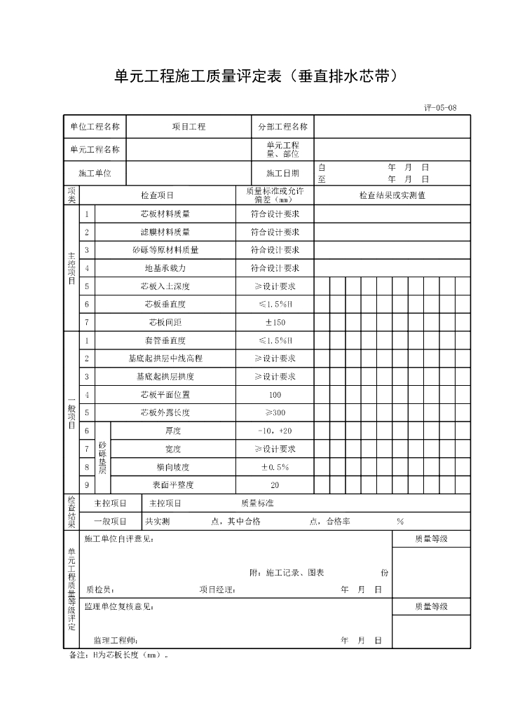 上海水利工程质量检验质量检验评定类用表_第8页