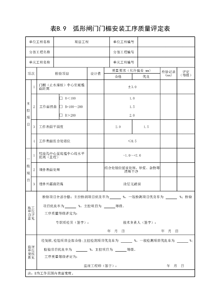 江苏水利水电工程工序质量评定表2022_第9页