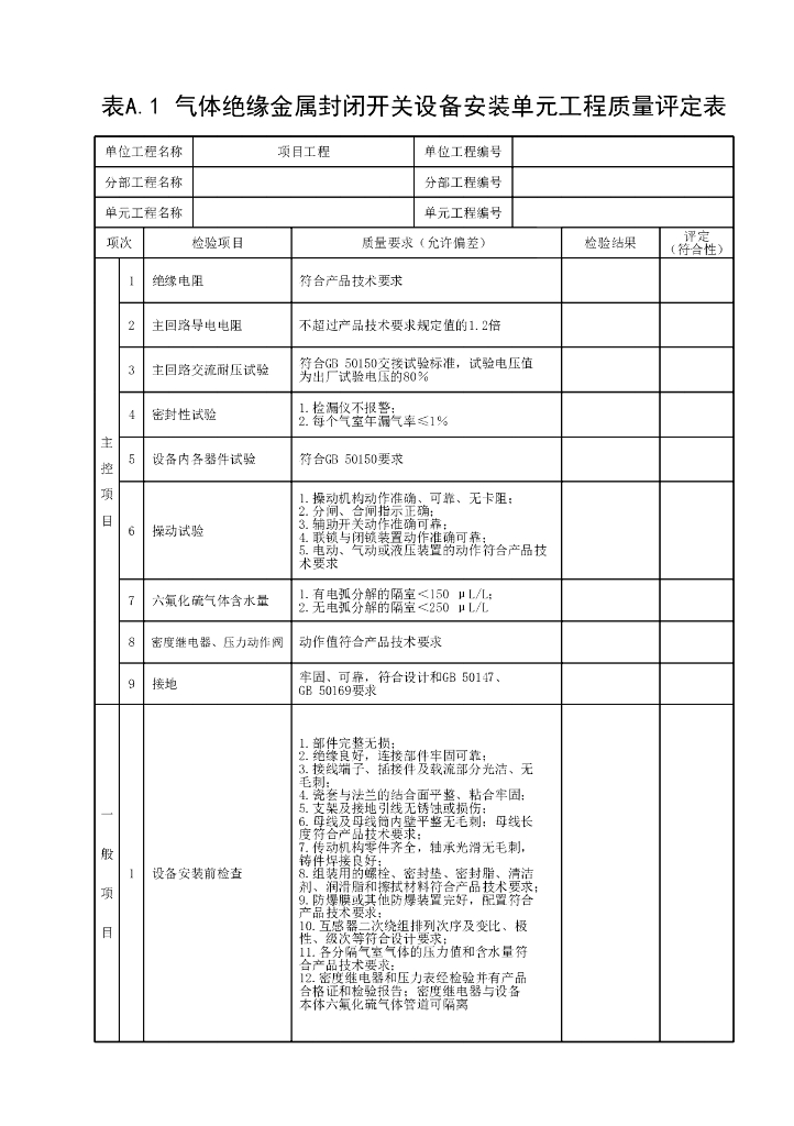 江苏水利电气自动化工程质量评定表2022