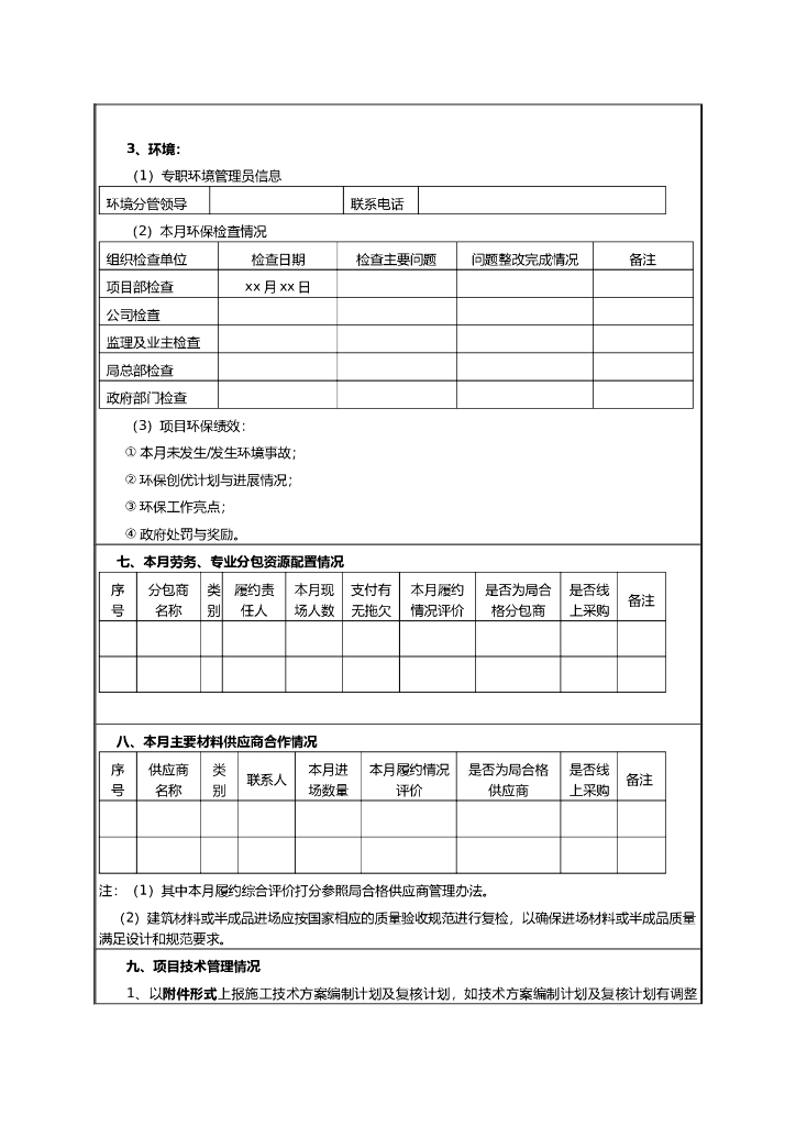 项目经理月度报告模板_第6页