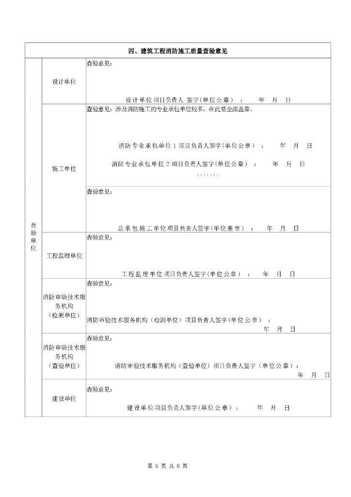 建筑工程竣工验收消防查验情况报告_第8页