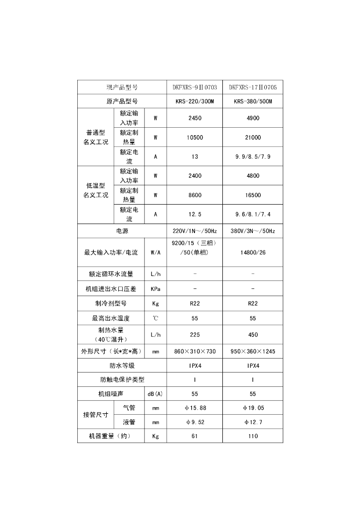 空气热泵参数选用表_第6页