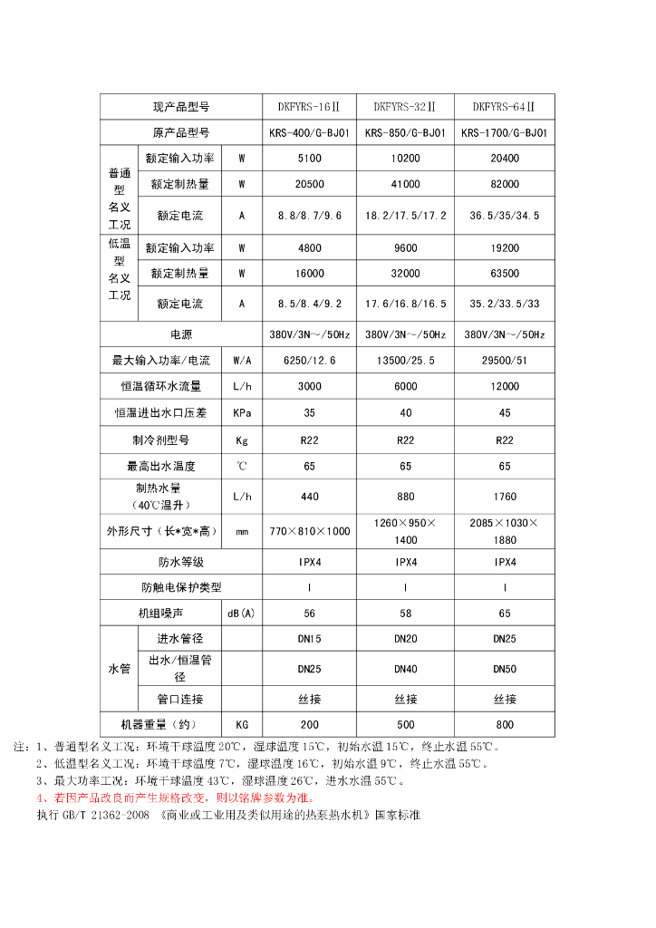 空气热泵参数选用表_第9页