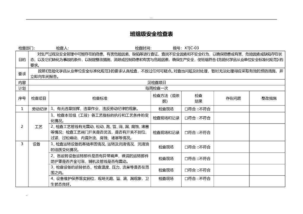 水处理工程安全标准检查表汇总附图表_第10页