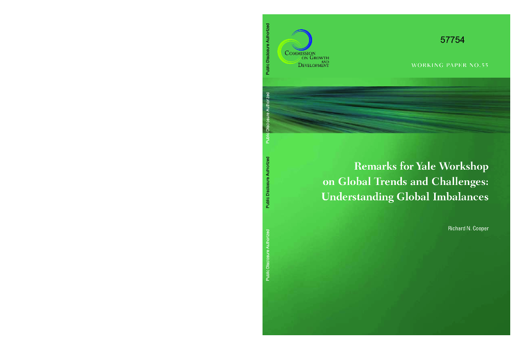 世界银行：耶鲁大学全球趋势与挑战研讨会上的讲话：理解全球失衡（英文版）海报