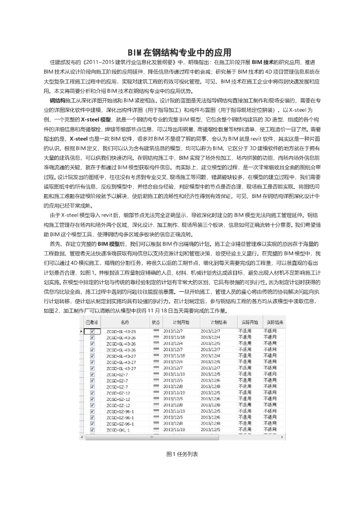 BIM在钢结构专业中的应用