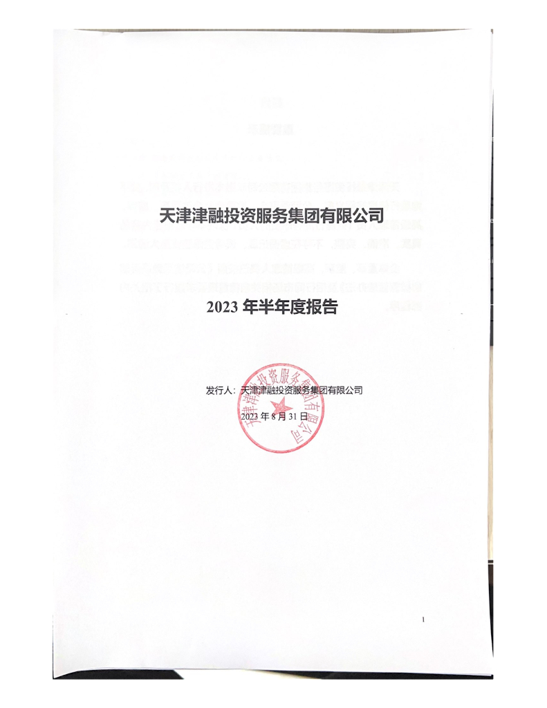 天津津融投资服务集团有限公司2023年半年度报告