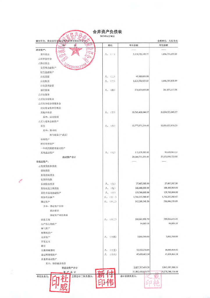 淮安市盱眙城市资产经营有限责任公司2023年半年度财务报表及附注