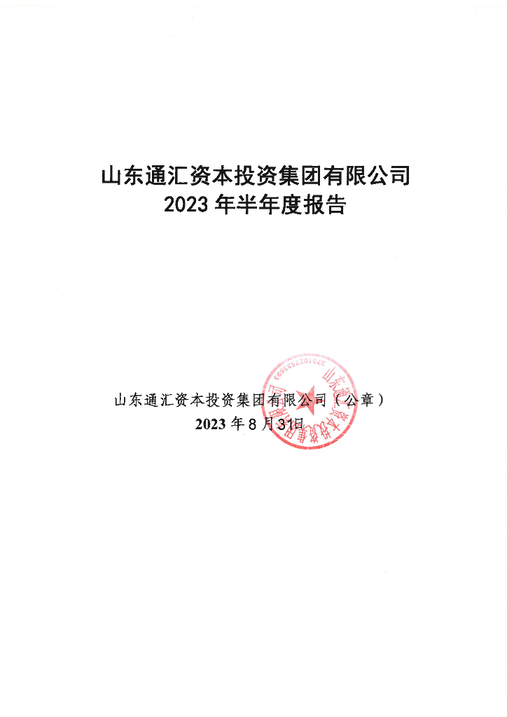 山东通汇资本投资集团有限公司2023年半年度报告