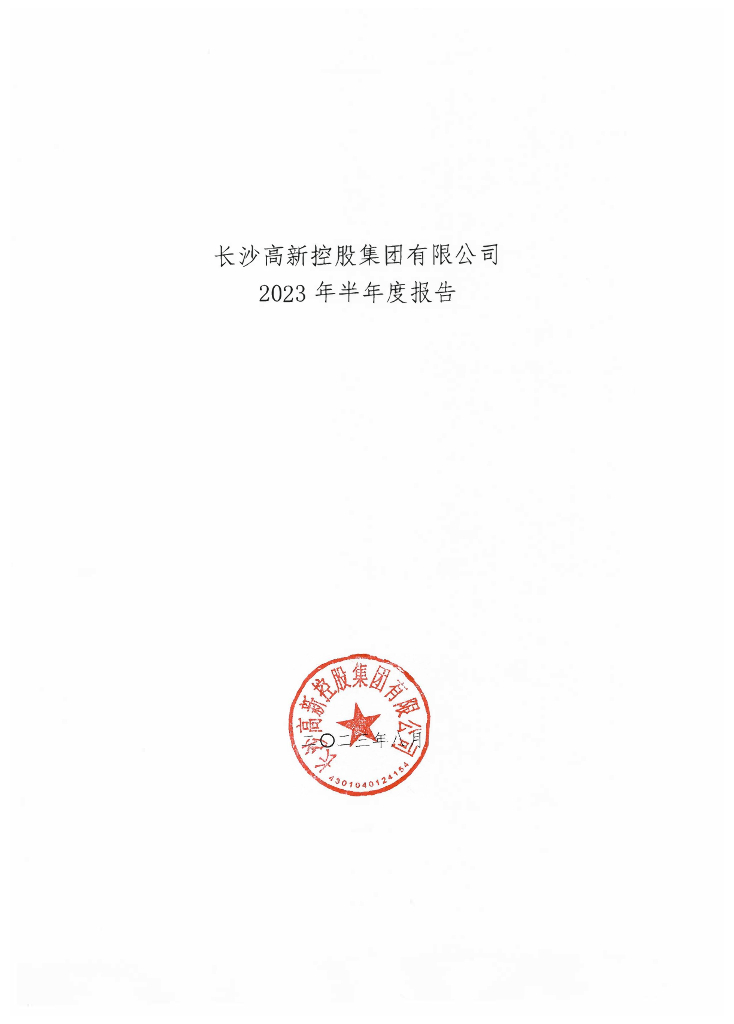 长沙高新控股集团有限公司2023年半年度报告