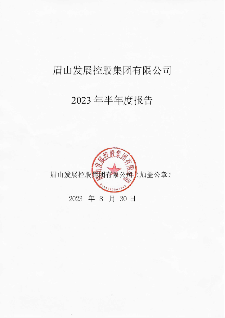 眉山发展控股集团有限公司2023年半年度报告
