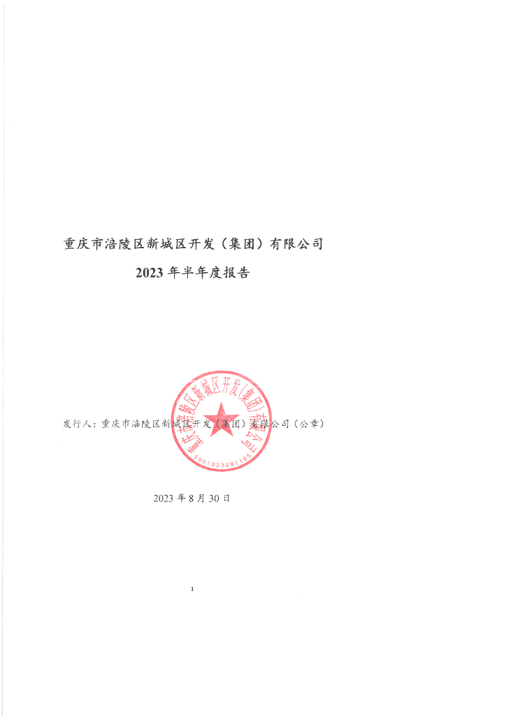 重庆市涪陵区新城区开发(集团)有限公司2023年半年度报告及财务报表