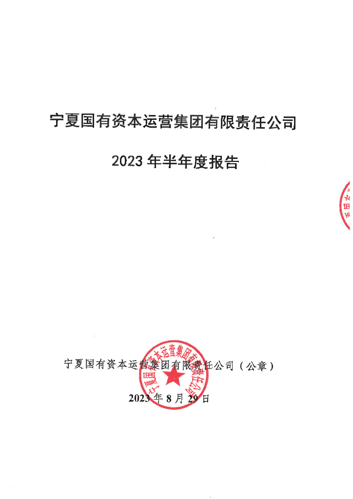 宁夏国有资本运营集团有限责任公司2023年半年度报告