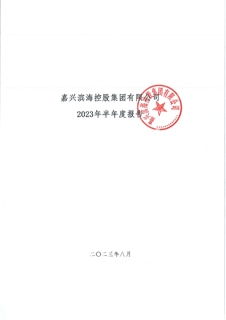 嘉兴滨海控股集团有限公司2023年半年度报告