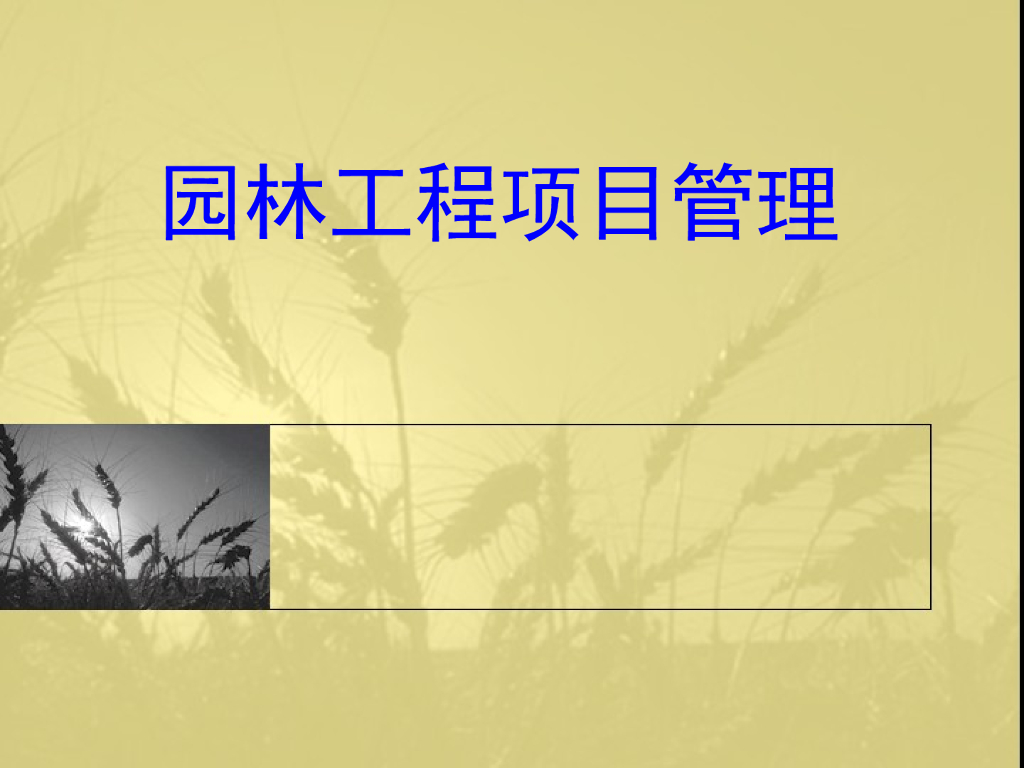 园林工程项目管理培训讲义