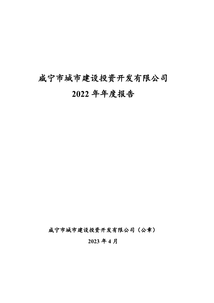 咸宁市城市建设投资开发有限公司2022年年度报告的更正公告及更正后的文件