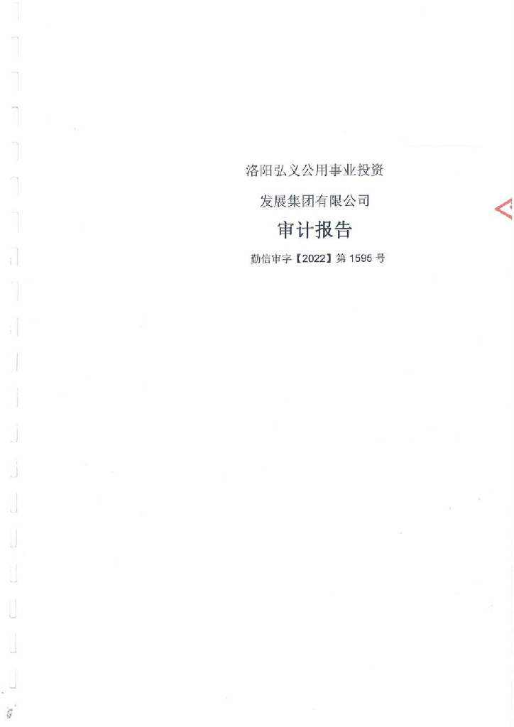 洛阳弘义公用事业投资发展集团有限公司2021年度经审计的合并及母公司财务报告