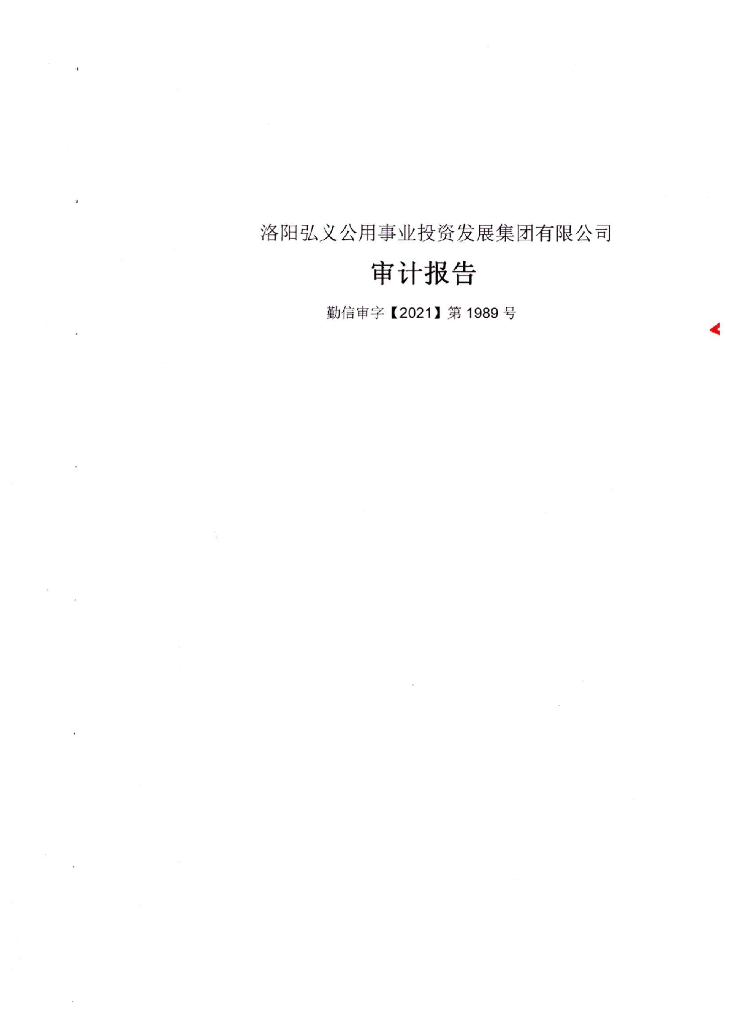洛阳弘义公用事业投资发展集团有限公司2020年度经审计的合并及母公司财务报告