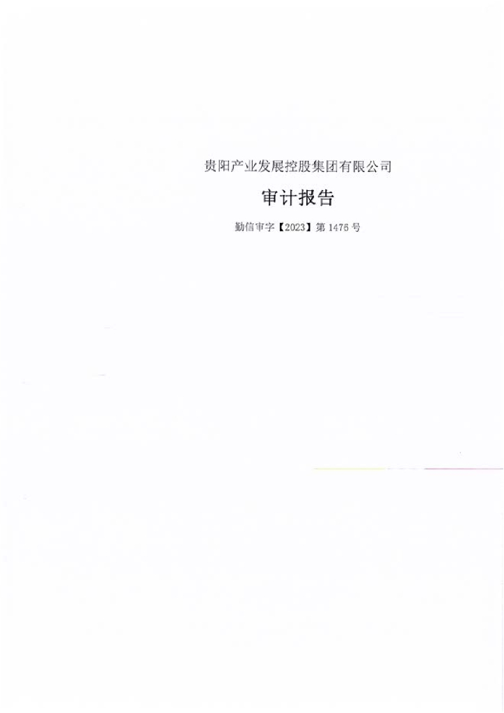 贵阳产业发展控股集团有限公司2022年审计报告