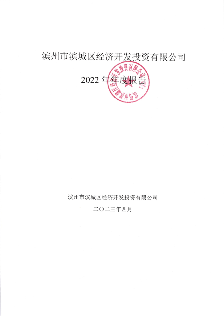 滨州市滨城区经济开发投资有限公司2022年年度报告