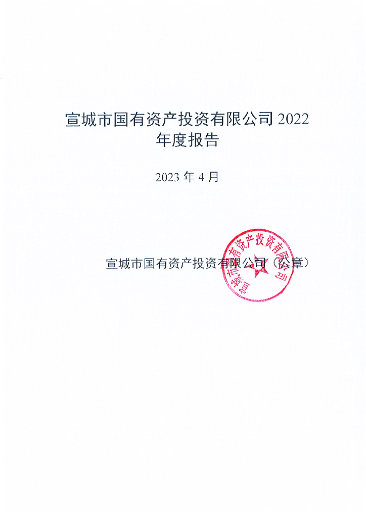 宣城市国有资产投资有限公司2022年度报告