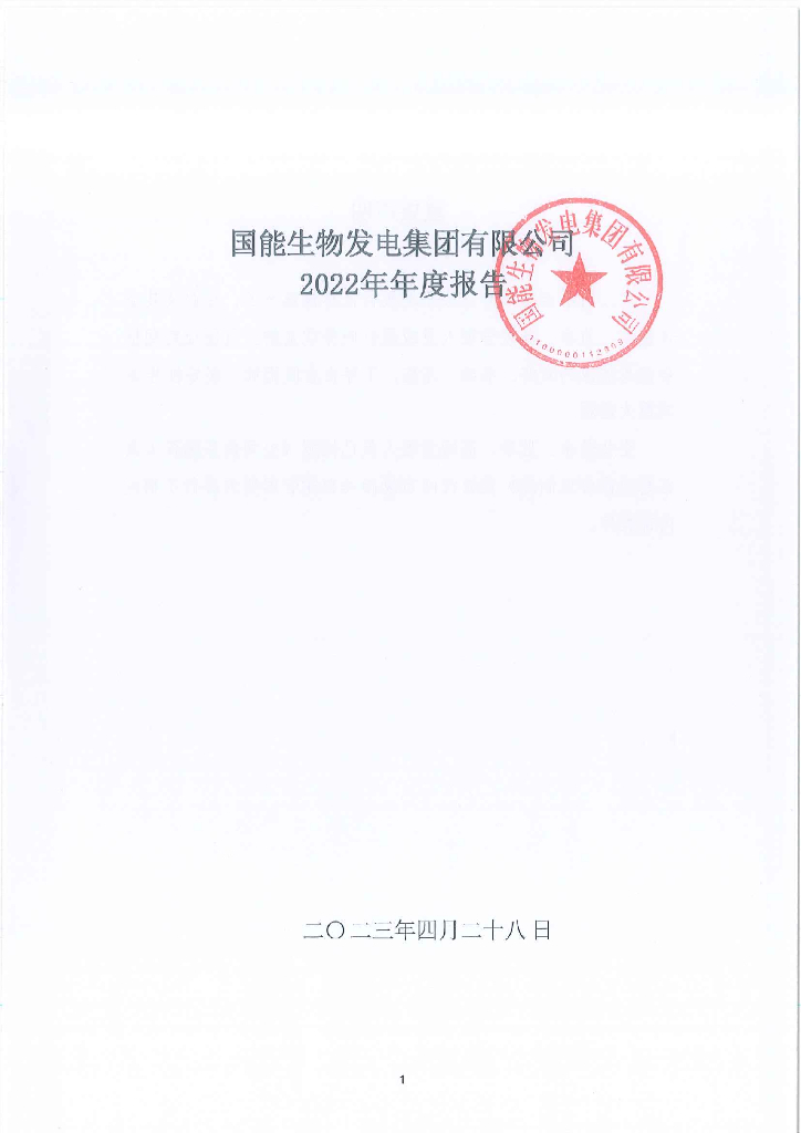 国能生物发电集团有限公司2022年年度报告
