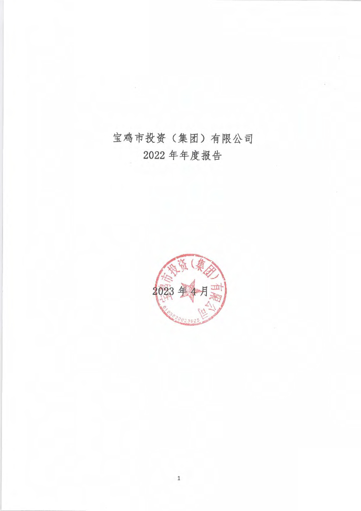 宝鸡市投资(集团)有限公司2022年年度报告