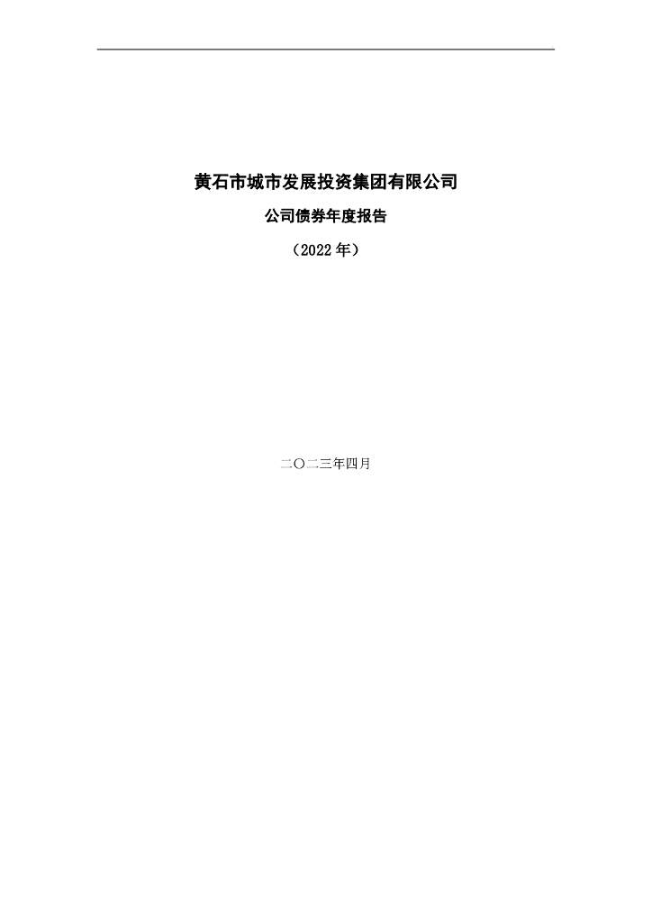 黄石市城市发展投资集团有限公司公司债券2022年年度财务报表及附注(含担保人财务报表)
