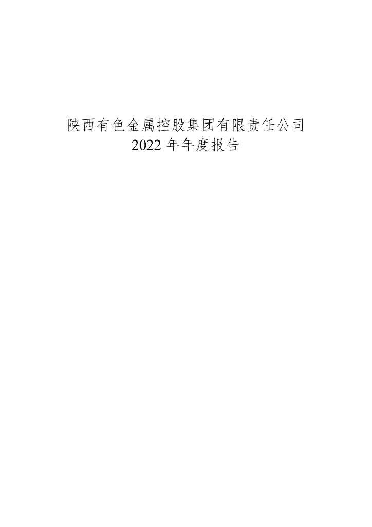 陕西有色金属控股集团有限责任公司2022年年度报告
