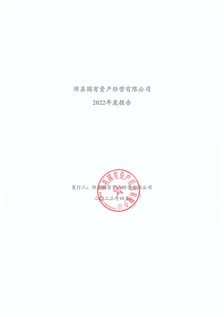 沛县国有资产经营有限公司2022年度报告
