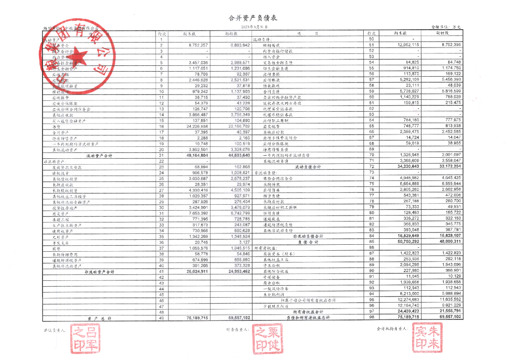 中粮集团有限公司2023年一季度合并及母公司财务报表