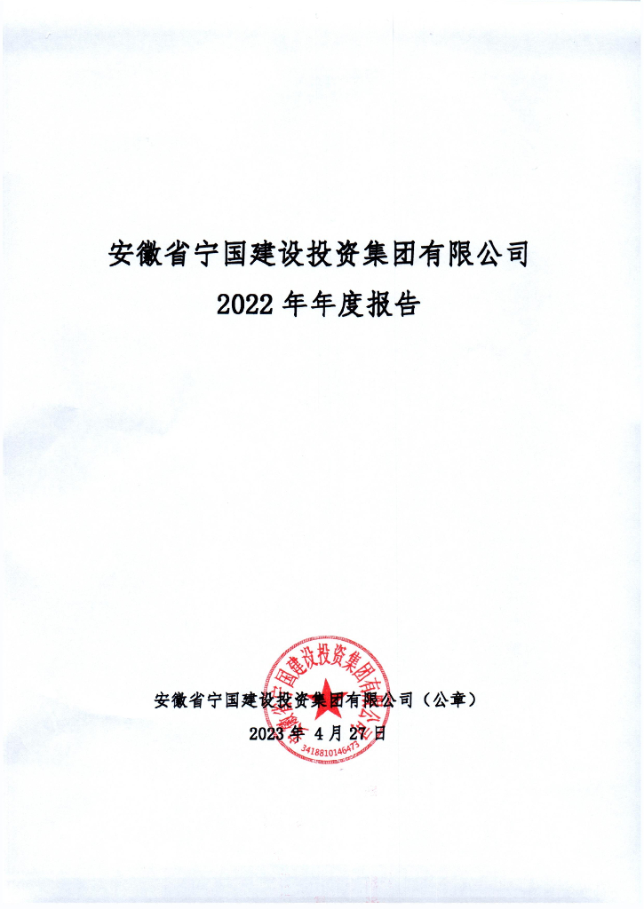 安徽省宁国建设投资集团有限公司2022年度报告
