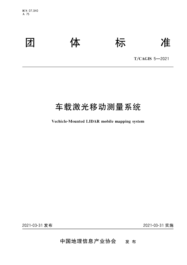 T/CAGIS 5-2021 标准预览